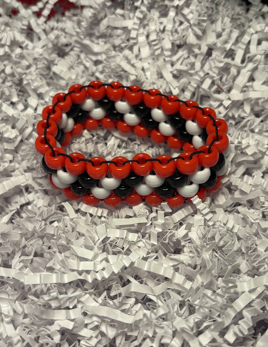 FNAF Checkered Beaded Kandi Cuff Bracelet